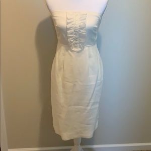 J. Crew Strapless White Linen Dress